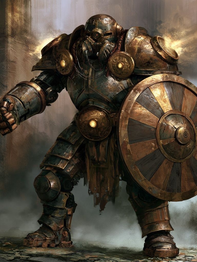 Armored Guardian Fantasy Print. poster — illustration art