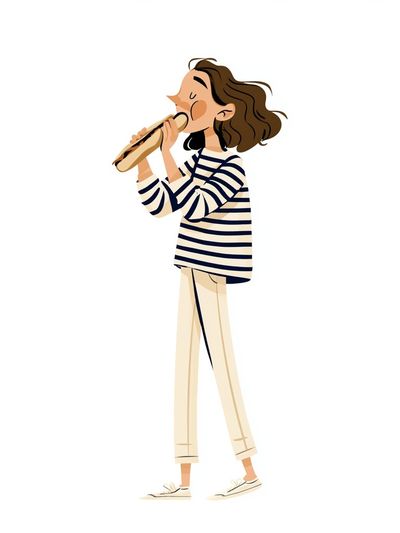 Flute Player Illustration Poster.