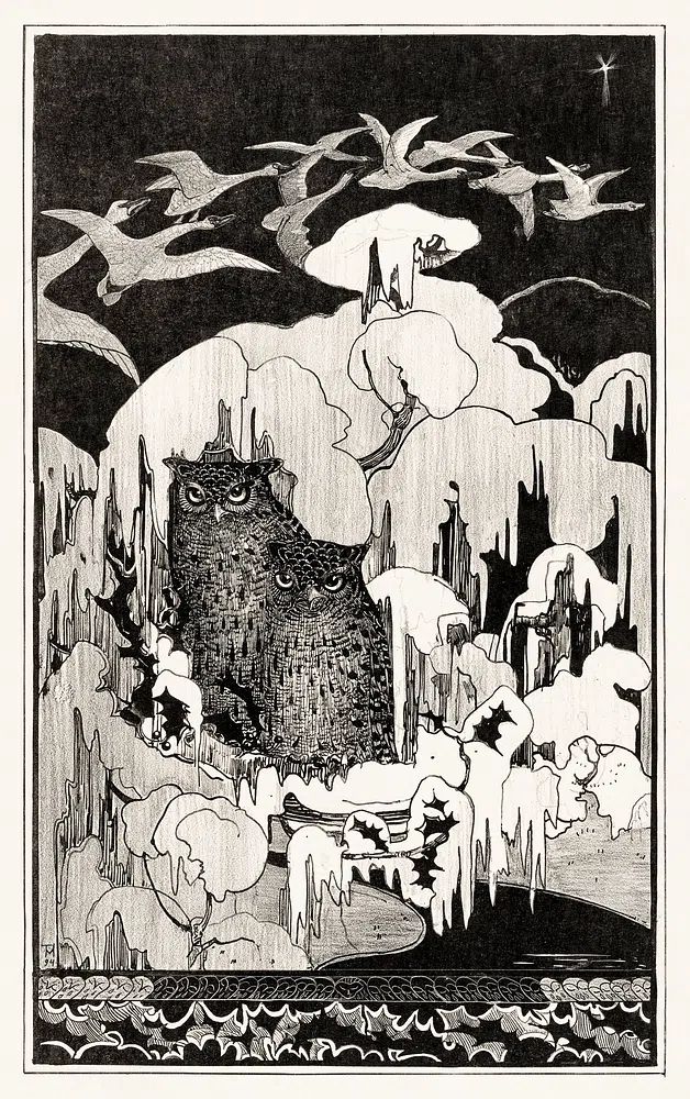 Kerstnacht (1894) print high resolution. poster — illustration art