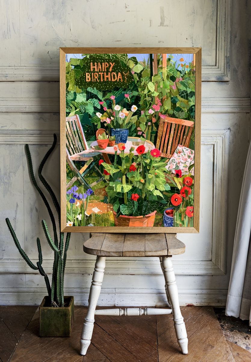 Garden Birthday Collage Poster. room preview