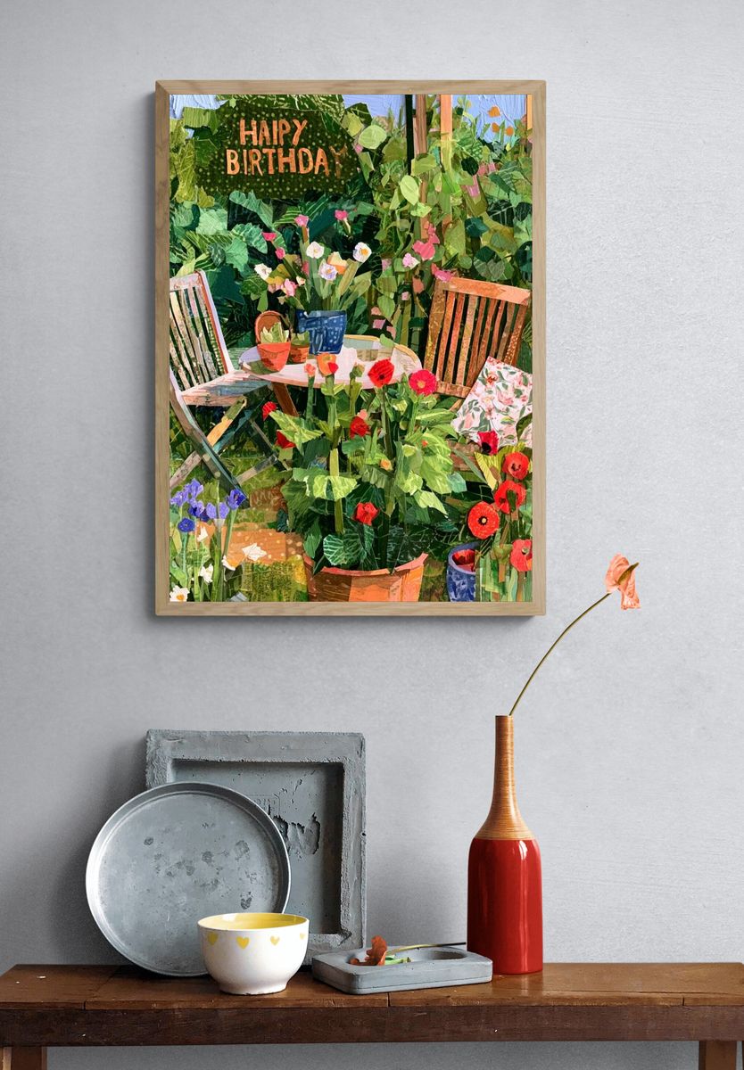 Garden Birthday Collage Poster. — room view 3