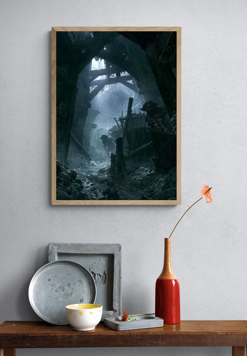 Frozen Ruins Fantasy Illustration Poster. — room view 3