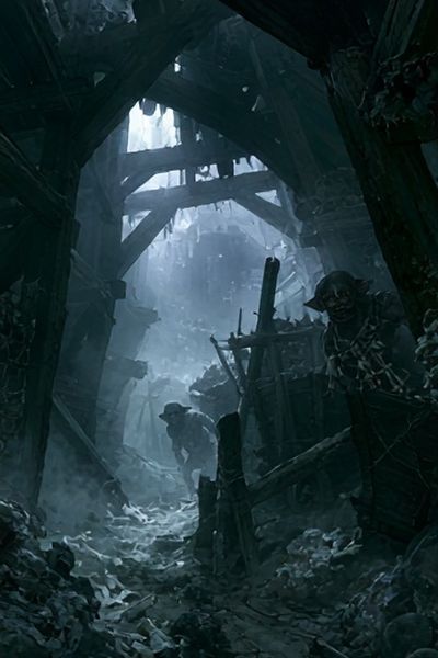 Frozen Ruins Fantasy Illustration Poster.