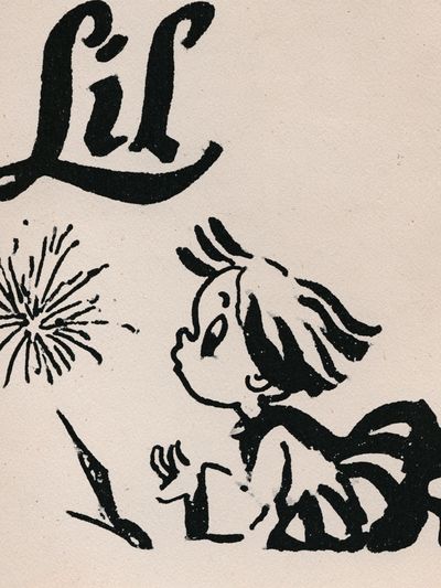 Child and Firework Ink Print. poster