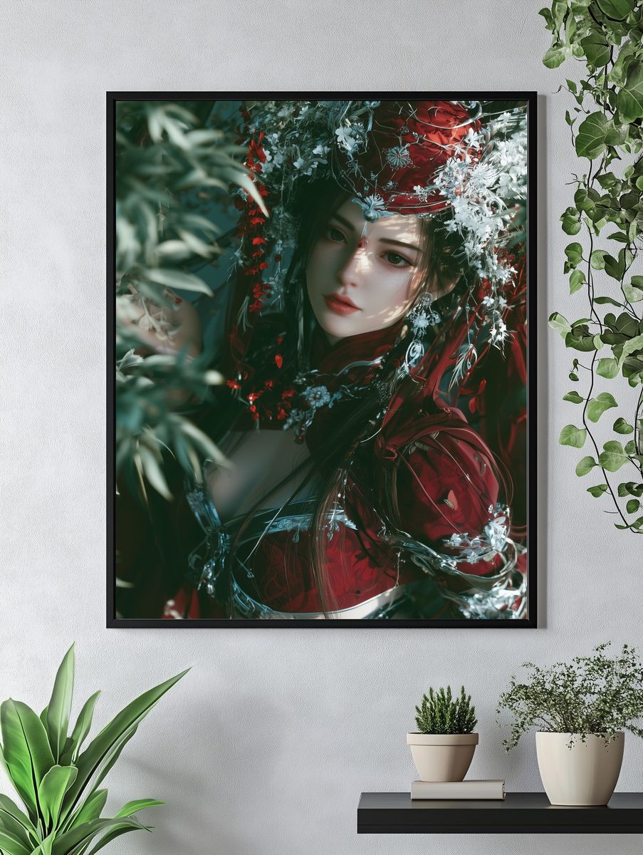 Floral Fantasy Portrait Print. — room view 4