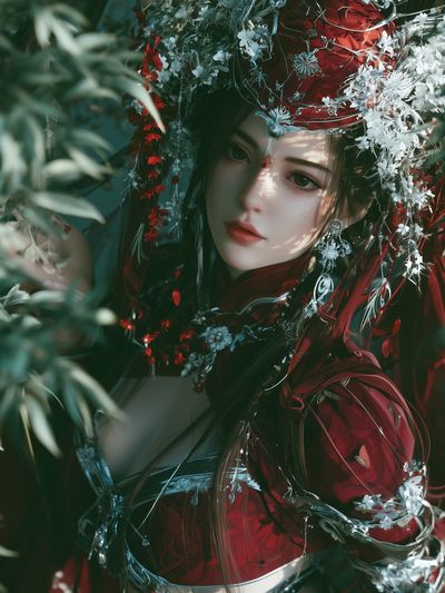 Floral Fantasy Portrait Print. poster