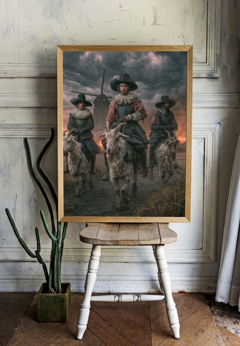 Goat Riders at Dusk Poster. room preview
