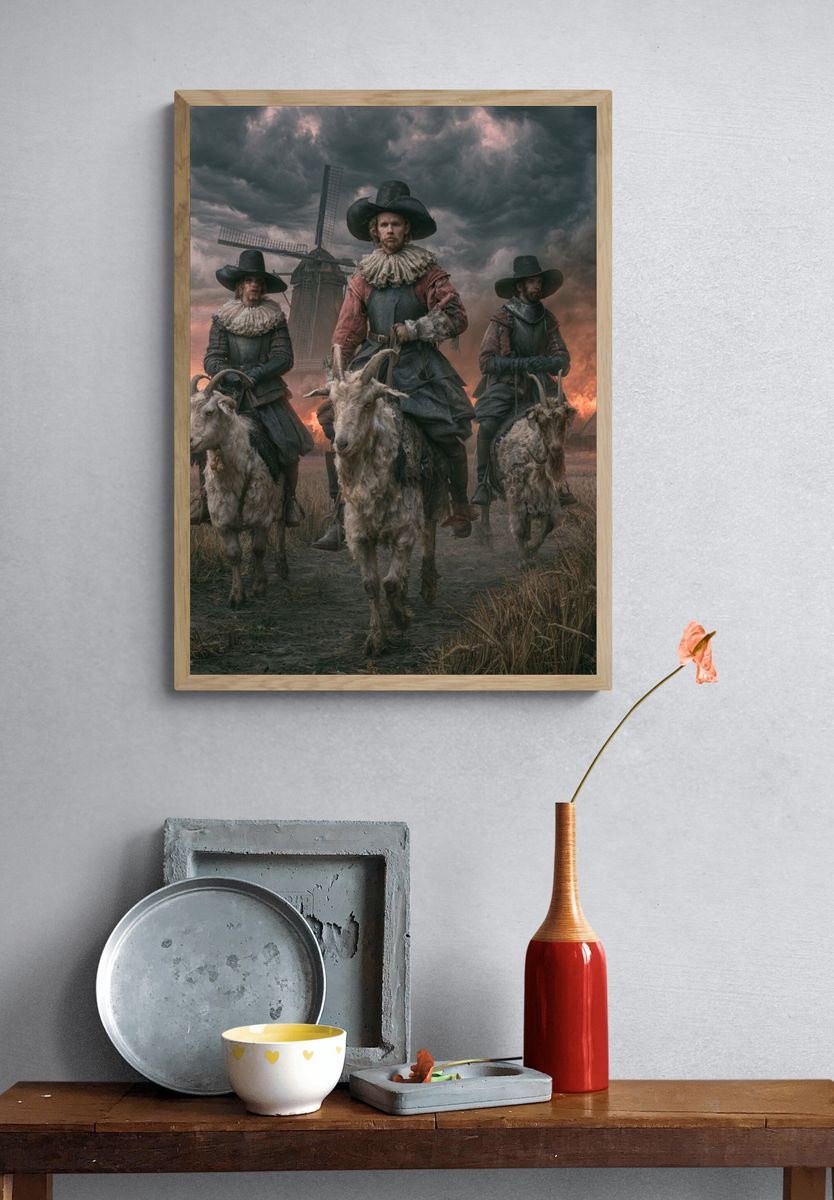 Goat Riders at Dusk Poster. — room view 3