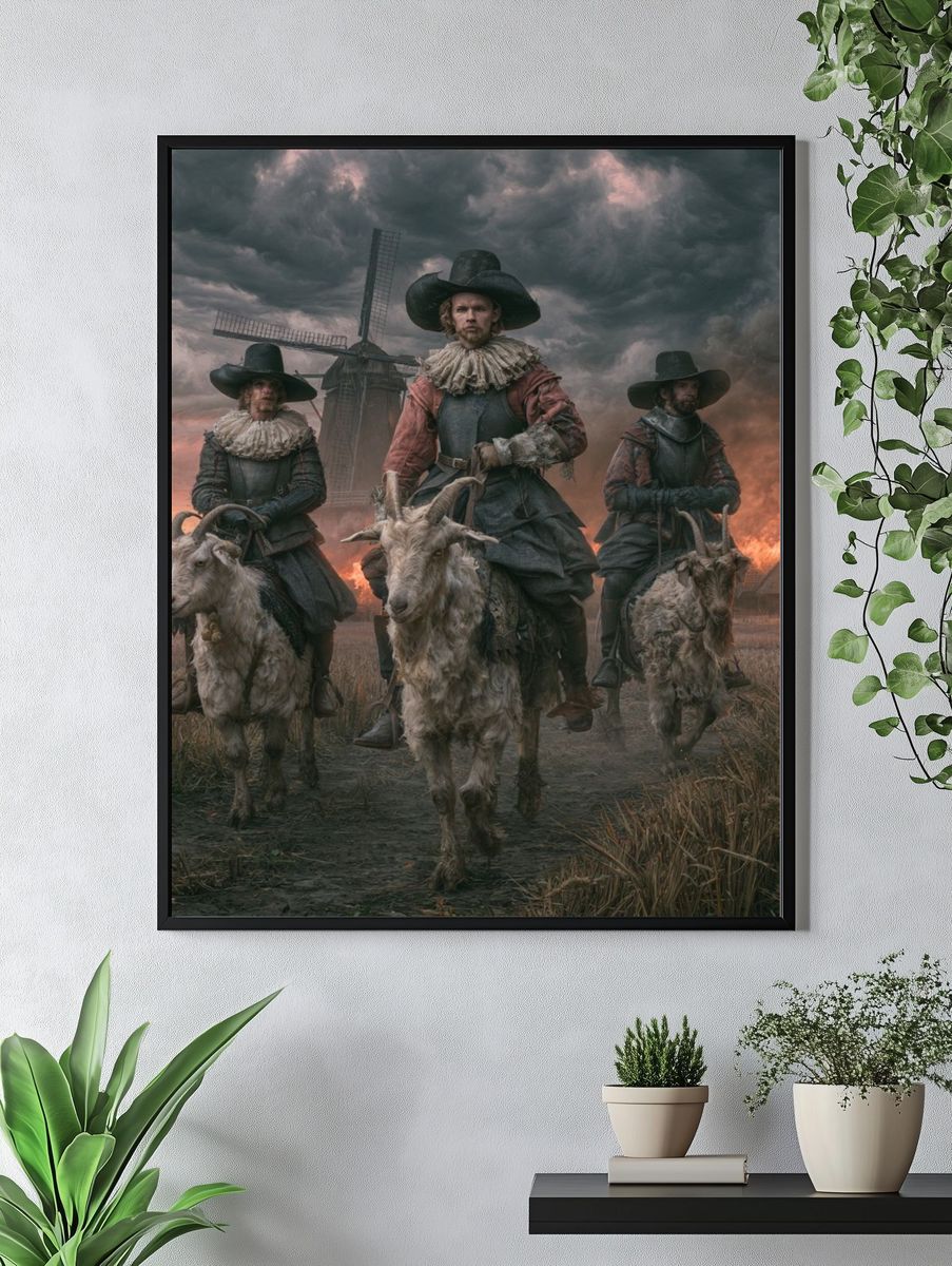 Goat Riders at Dusk Poster. — room view 4