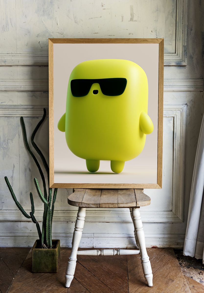 Sunglasses Character Illustration Poster. room preview