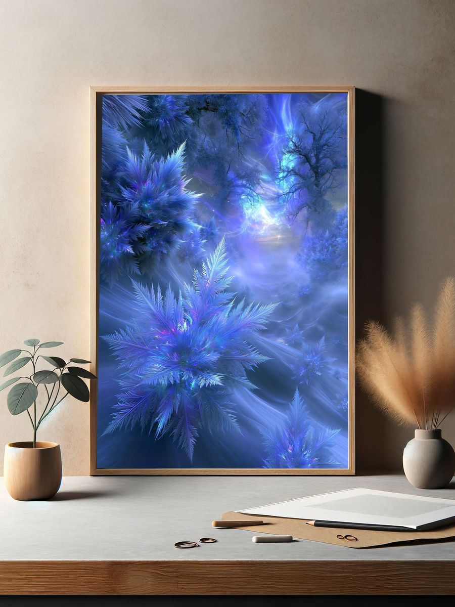 Icy Crystal Forest Fantasy Print. — room view 2