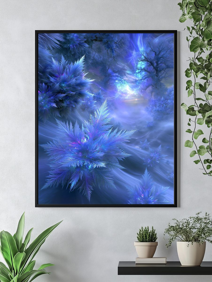 Icy Crystal Forest Fantasy Print. — room view 4