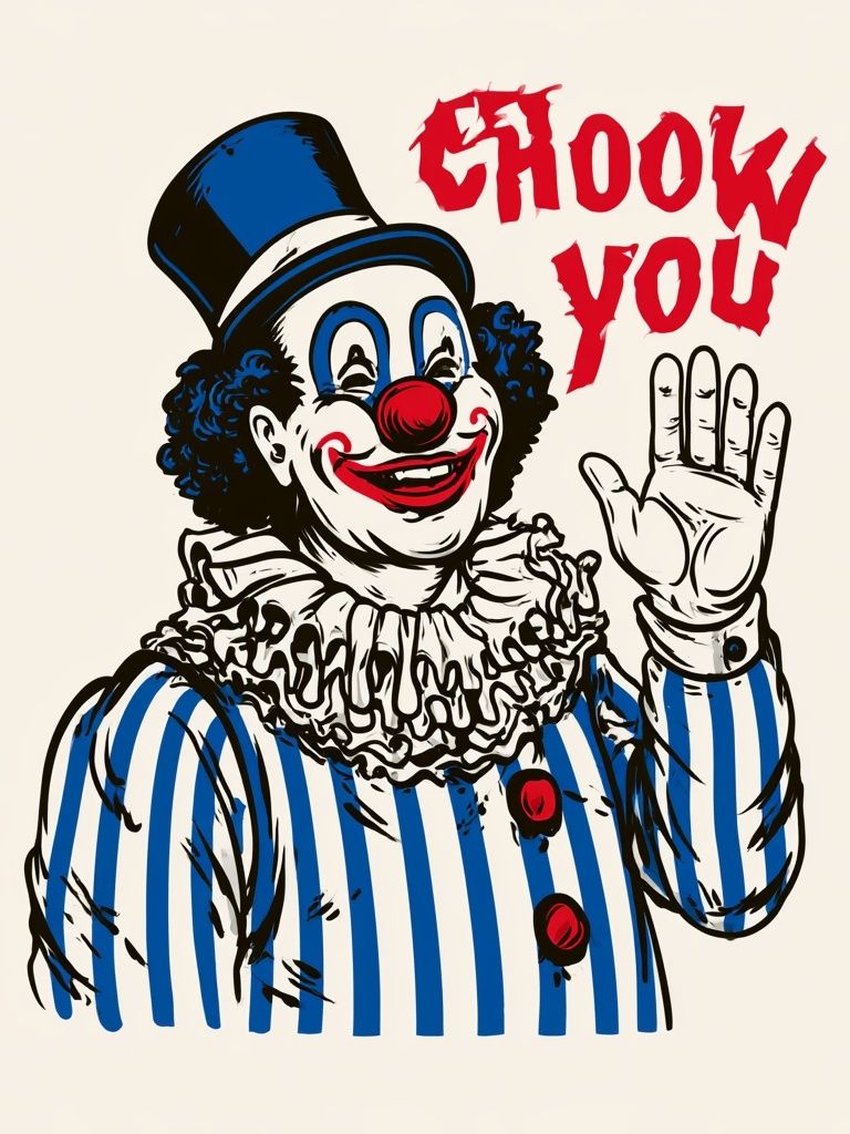 Chooky You Clown Typography Print. poster detail