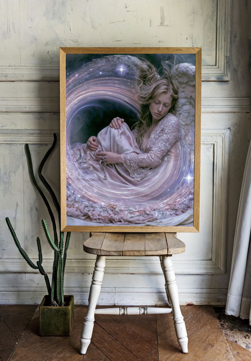 Celestial Angel Portrait Print. — room view 1