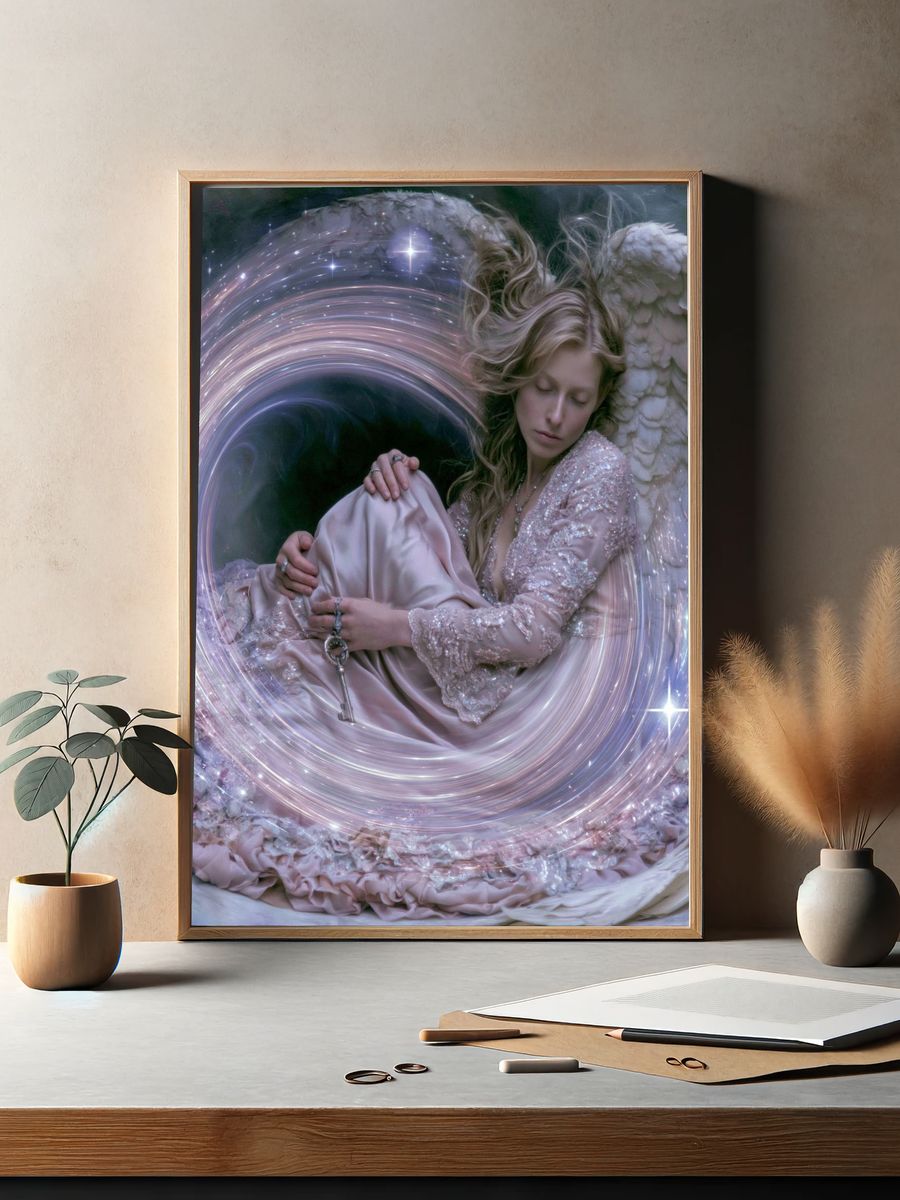 Celestial Angel Portrait Print. — room view 2