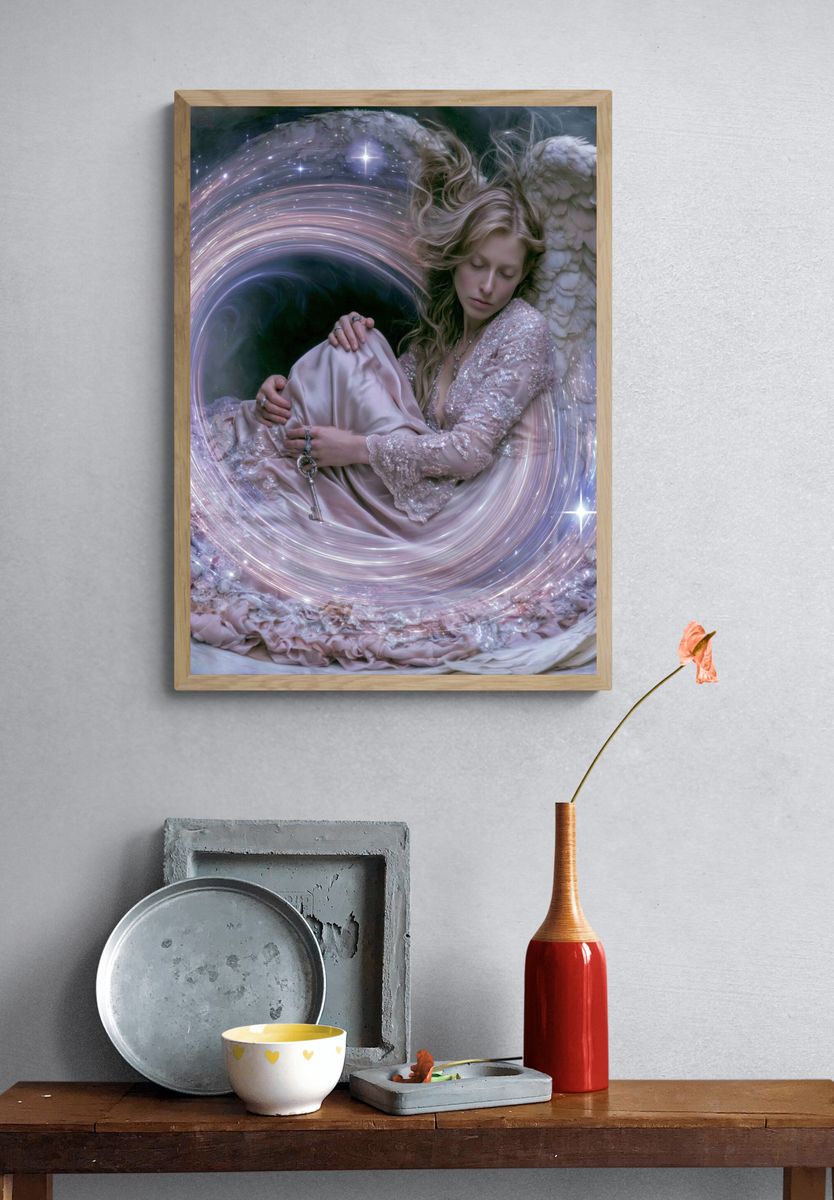 Celestial Angel Portrait Print. — room view 3