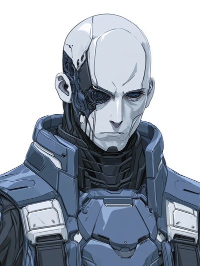 Cybernetic Android Portrait Poster.