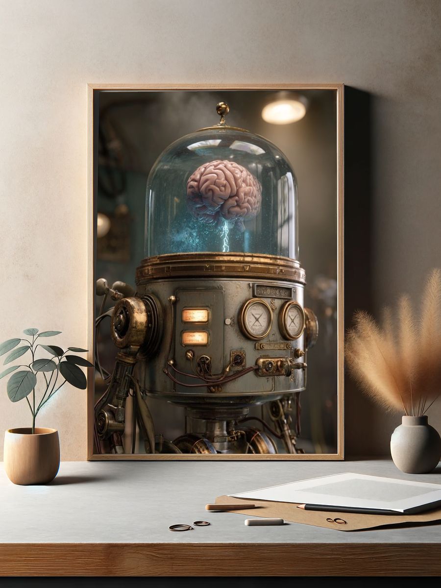 Steampunk Brain Machine Poster. — room view 2