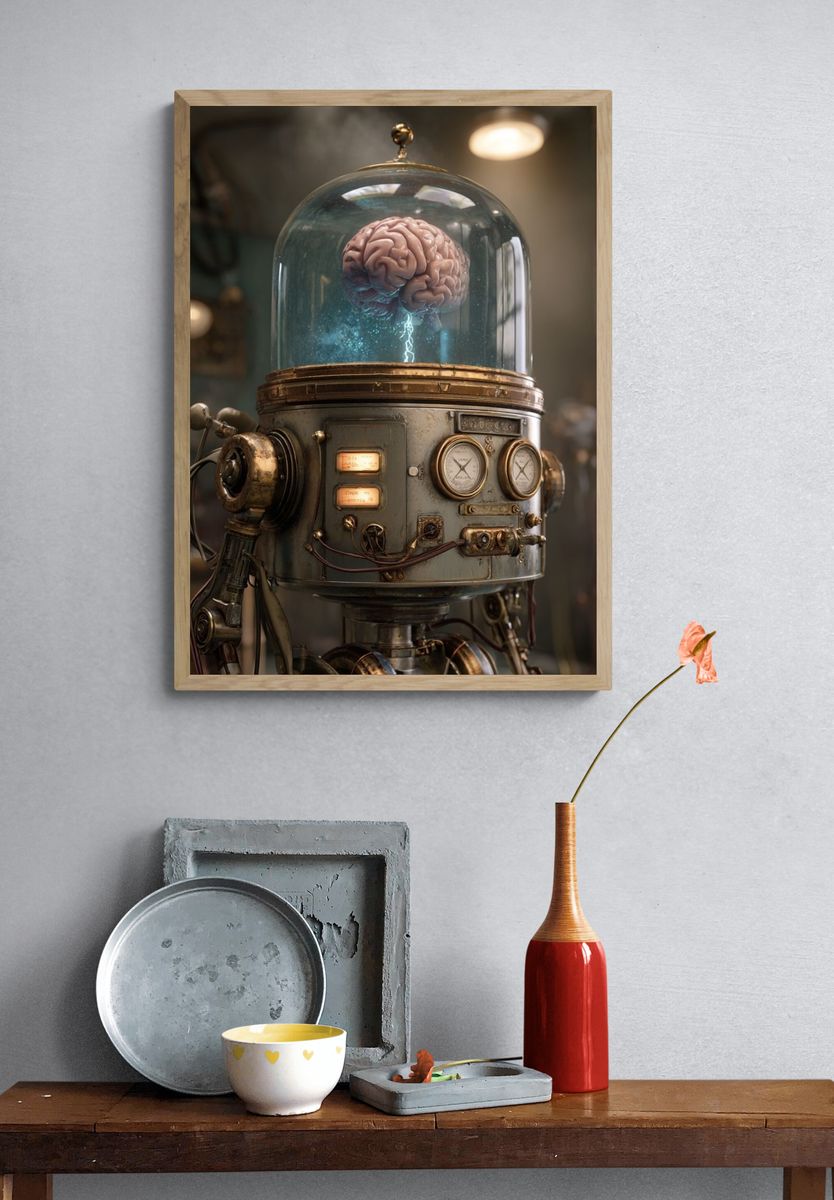 Steampunk Brain Machine Poster. — room view 3