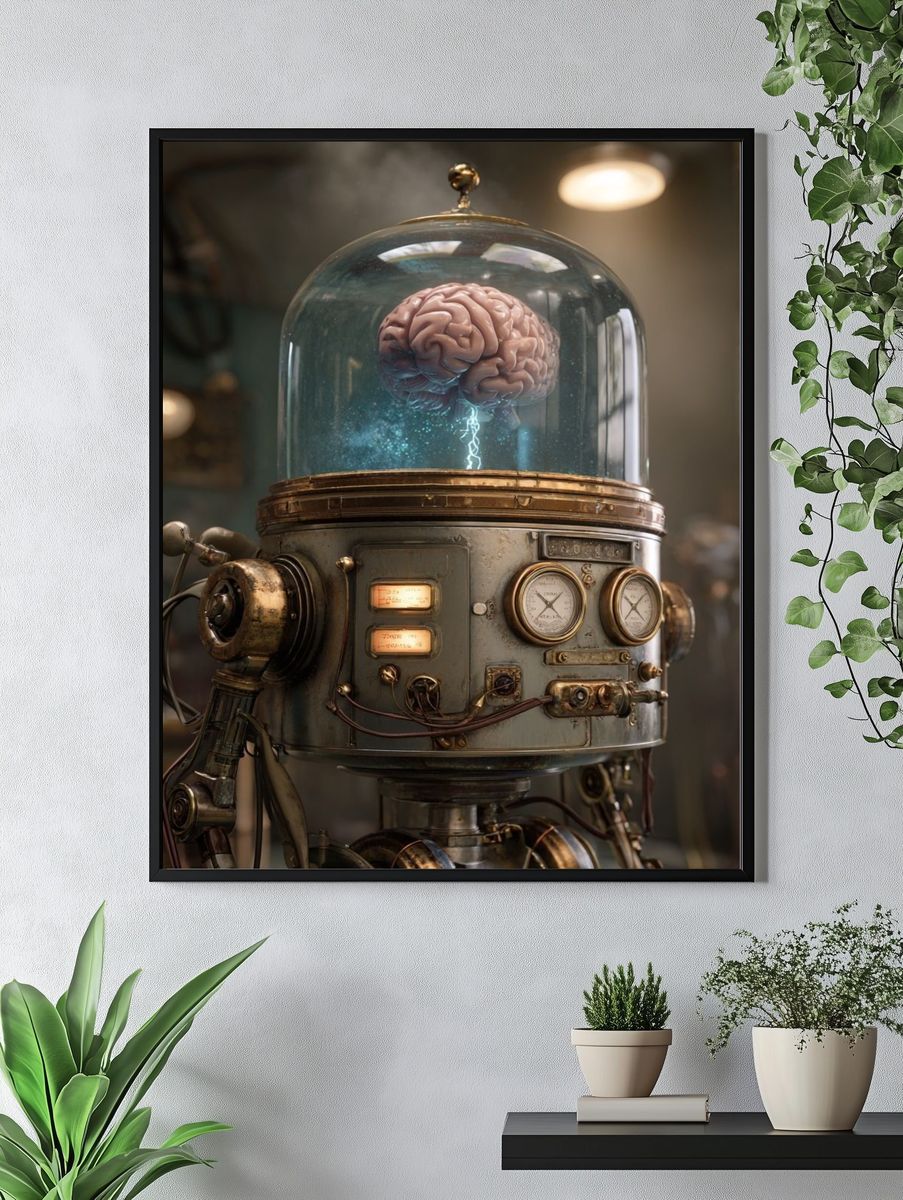 Steampunk Brain Machine Poster. — room view 4