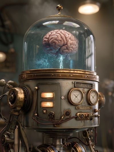 Steampunk Brain Machine Poster.