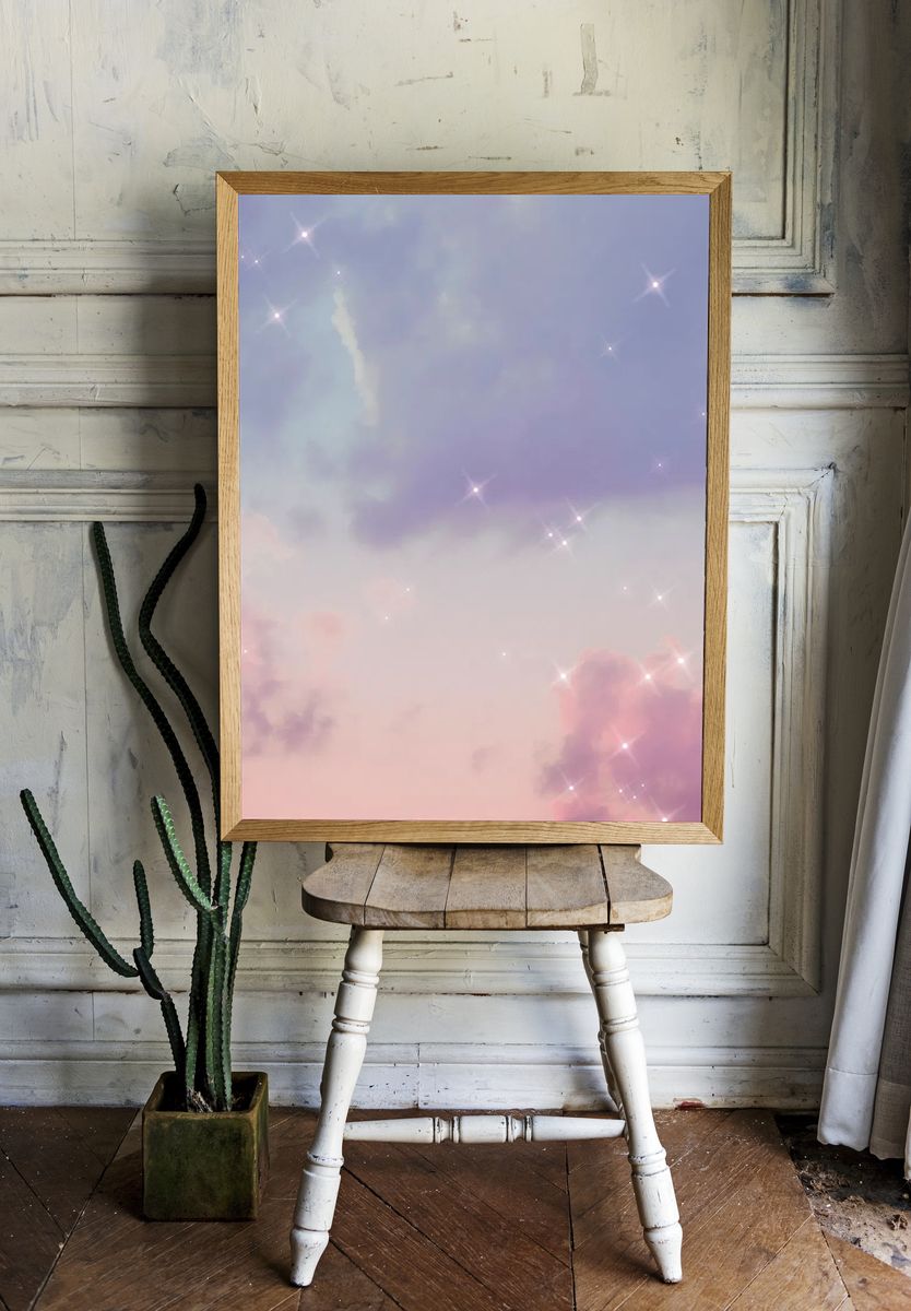 Sparkle cloud gradient pastel dreamy. room preview