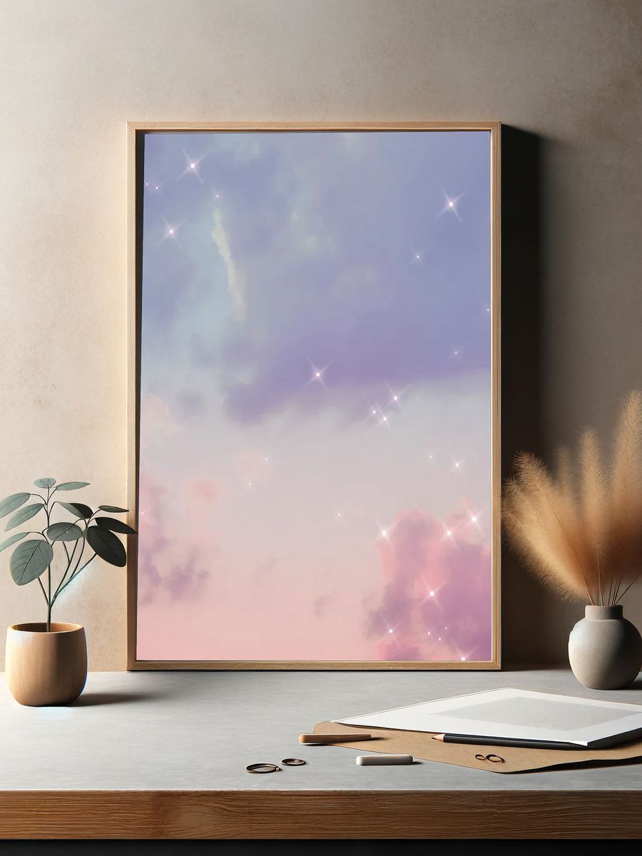 Sparkle cloud gradient pastel dreamy. — room view 2