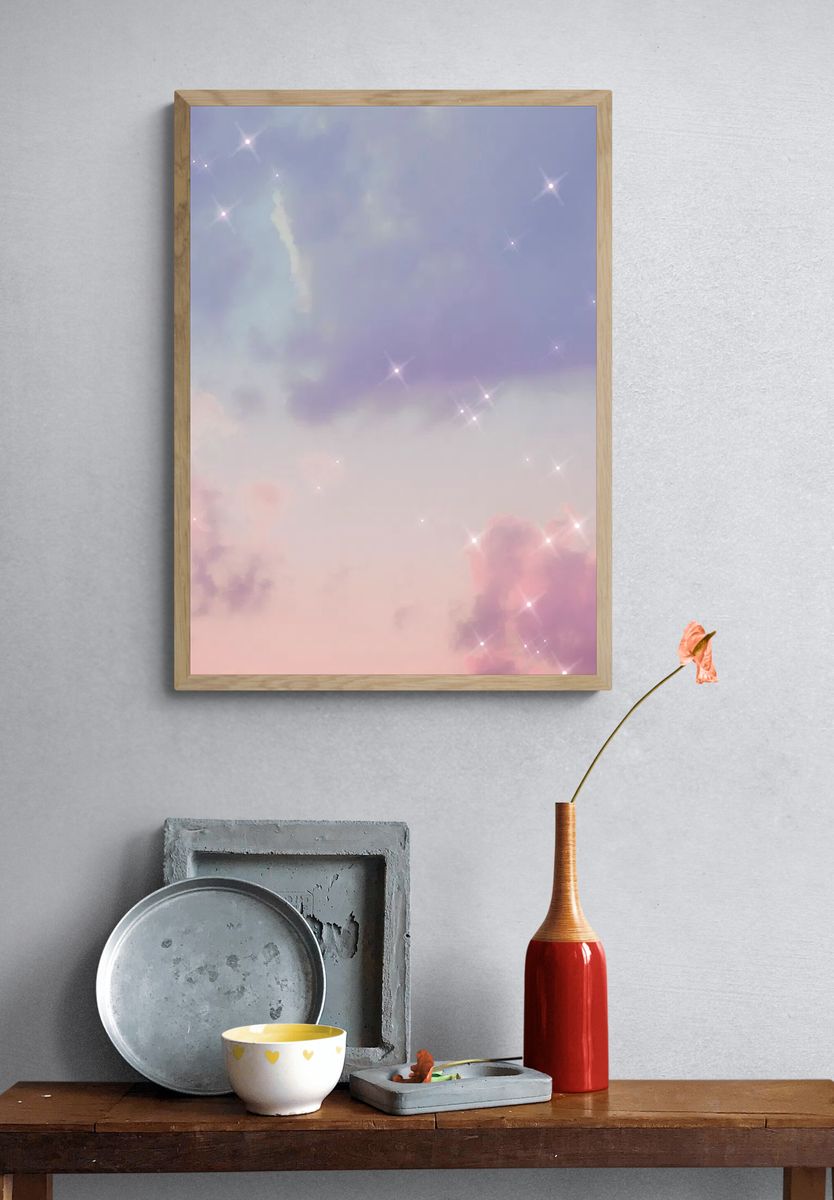 Sparkle cloud gradient pastel dreamy. — room view 3