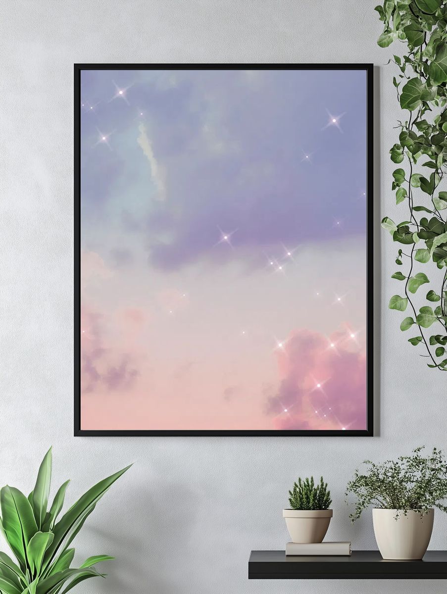 Sparkle cloud gradient pastel dreamy. — room view 4