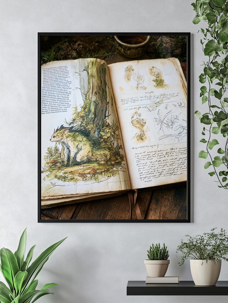 Forest Fox Sketchbook Print. — room view 4