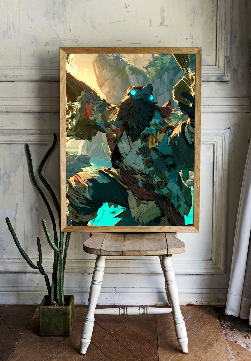 Jungle Shaman Digital Art Poster. — room view 1