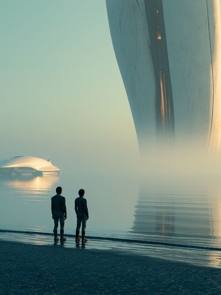 Futuristic Seascape Sci-Fi Poster. poster detail
