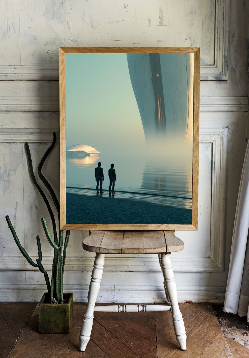 Futuristic Seascape Sci-Fi Poster. room preview