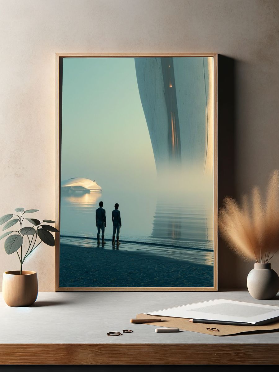 Futuristic Seascape Sci-Fi Poster. — room view 2
