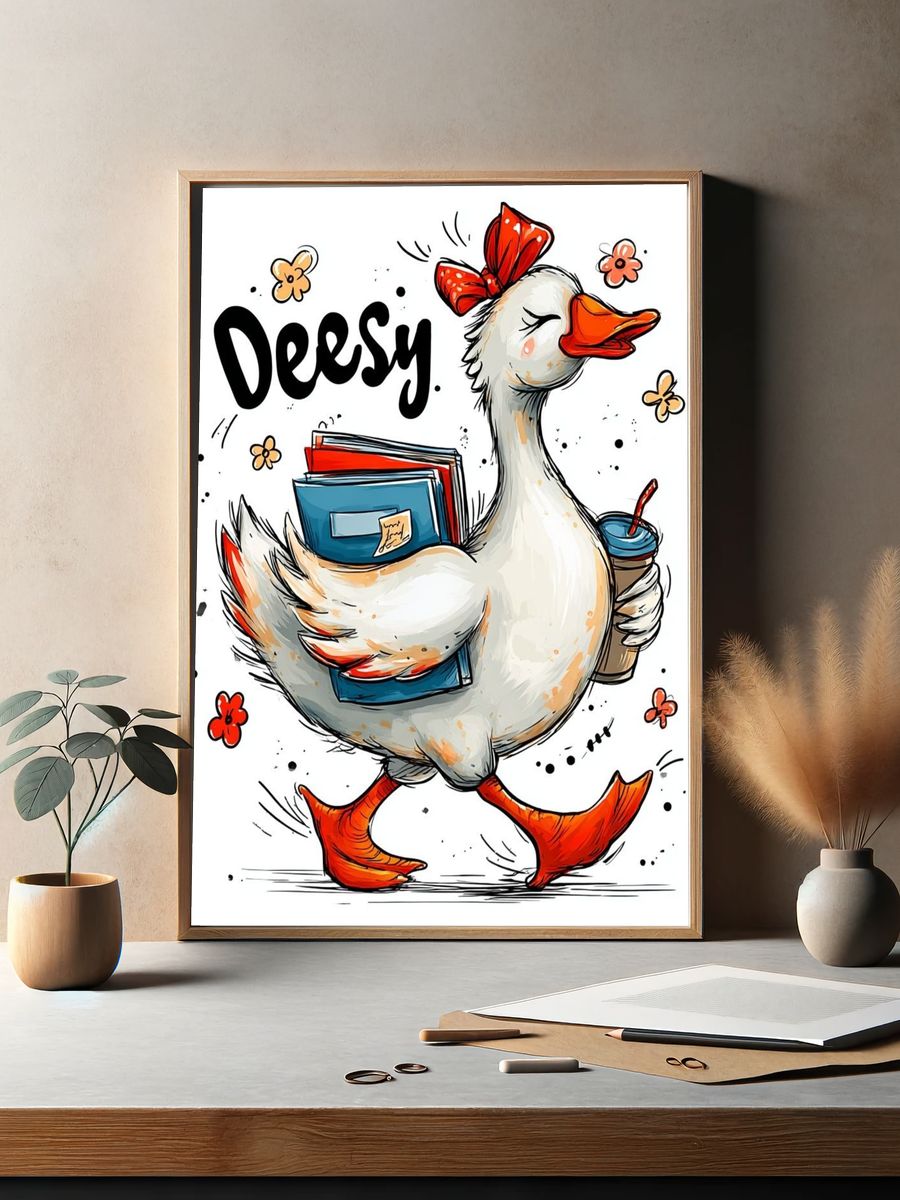 Deesy Duck Illustration Poster. — room view 2