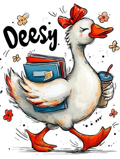 Deesy Duck Illustration Poster. poster print