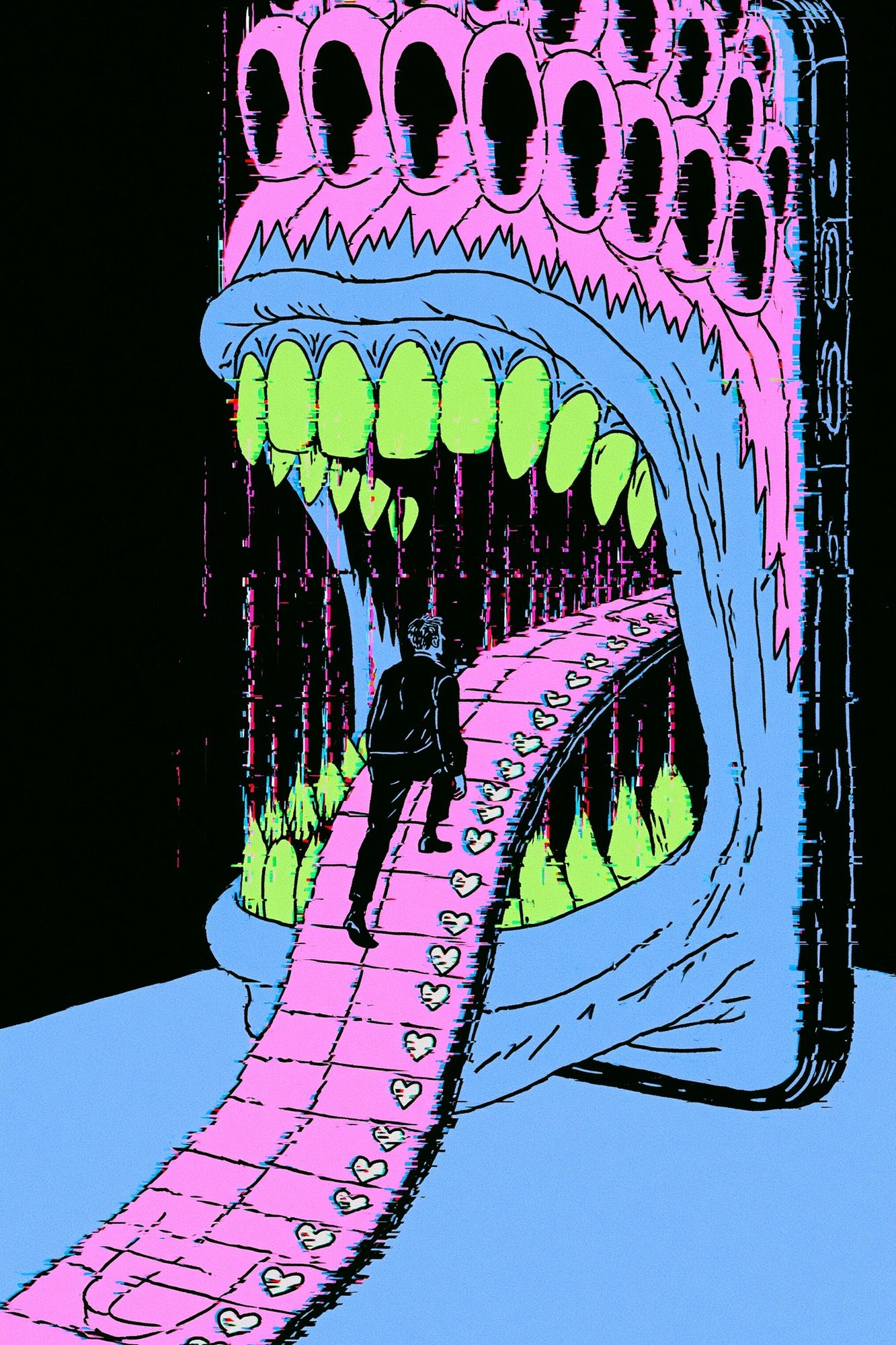 Surreal Glitch Mouth Poster. poster detail
