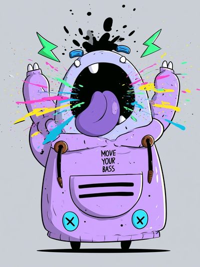 Move Your Bass Cartoon Poster. poster