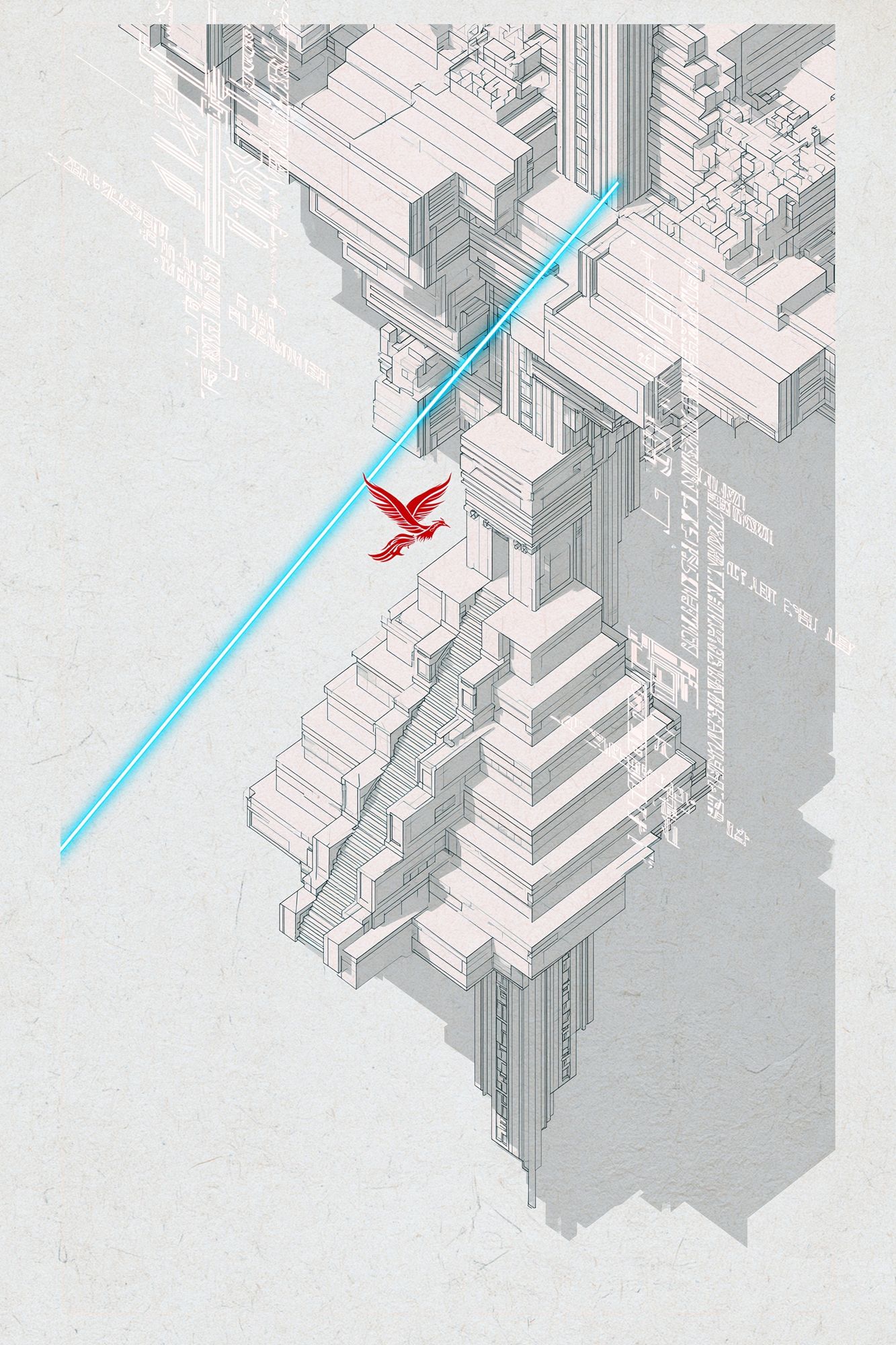 Futuristic Cityscape Illustration Poster. poster — illustration art