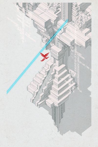 Futuristic Cityscape Illustration Poster. poster
