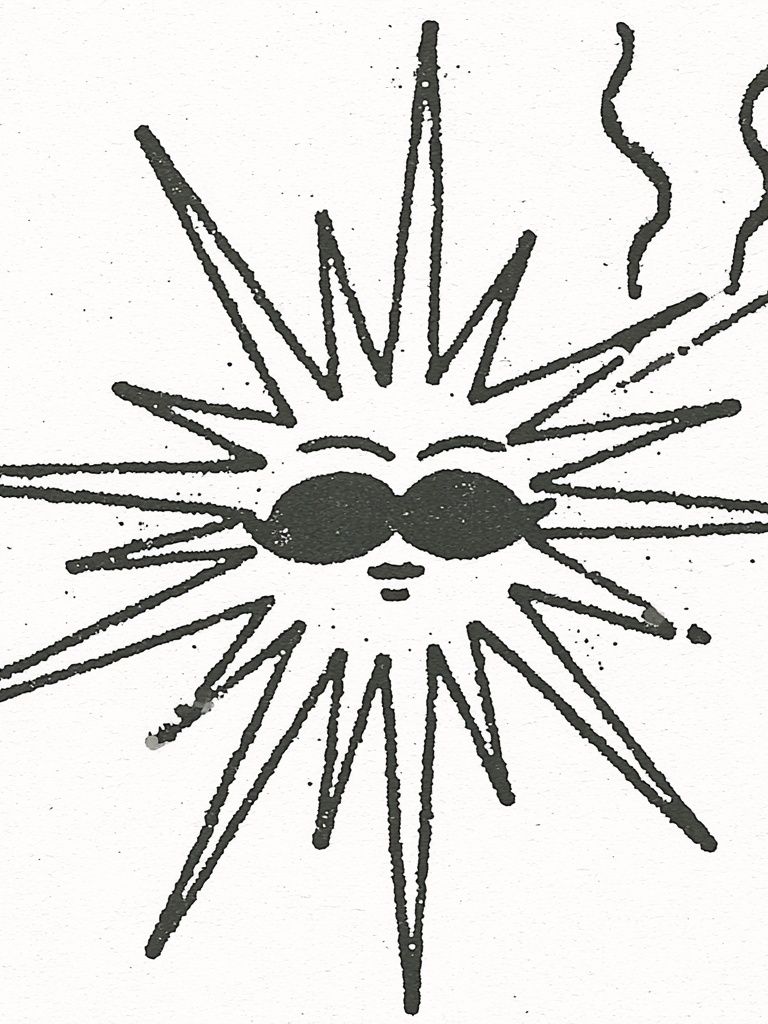 Sunburst Face Minimalist Print. poster — illustration art