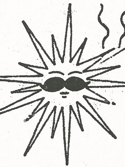 Sunburst Face Minimalist Print.