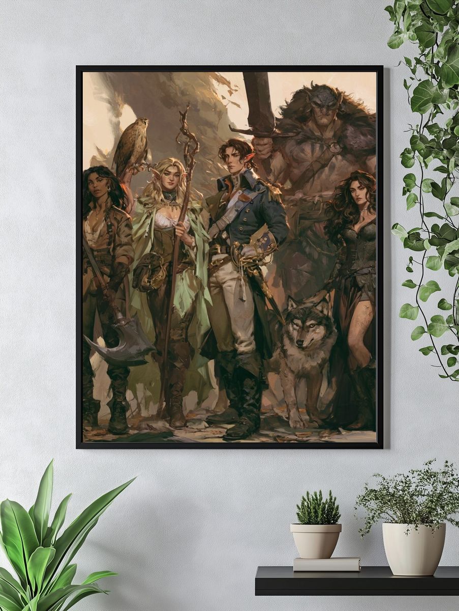 Fantasy Adventurers Illustration Poster. — room view 4