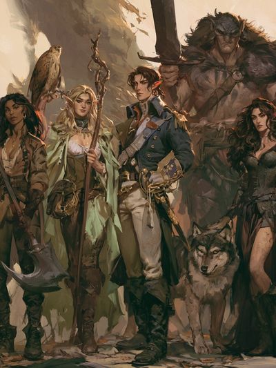 Fantasy Adventurers Illustration Poster.