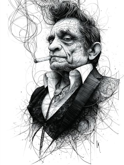 Gritty Man Portrait Typography Print. poster print