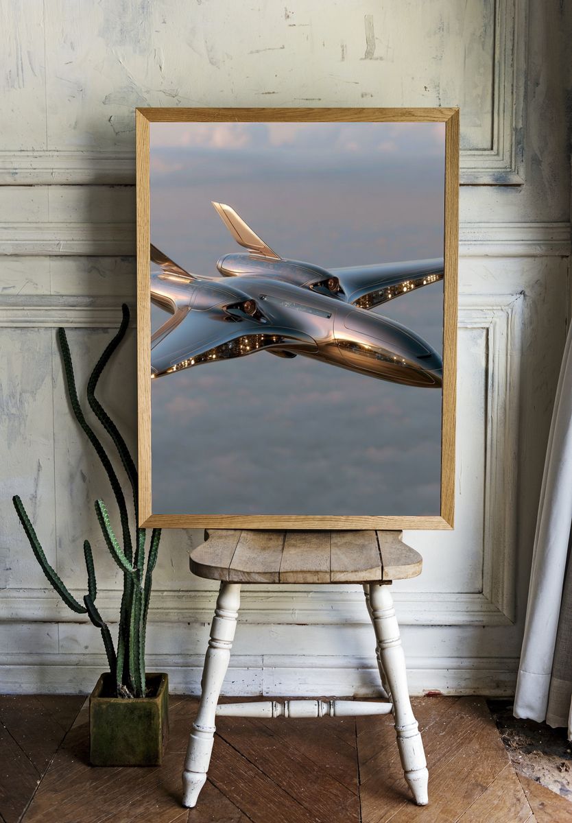 Futuristic Jet Aircraft Poster. room preview