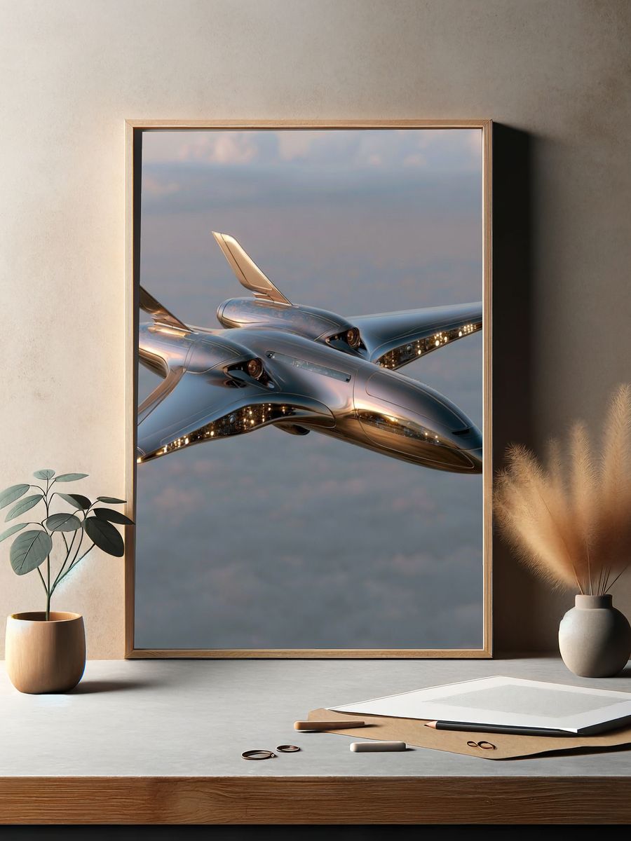 Futuristic Jet Aircraft Poster. — room view 2
