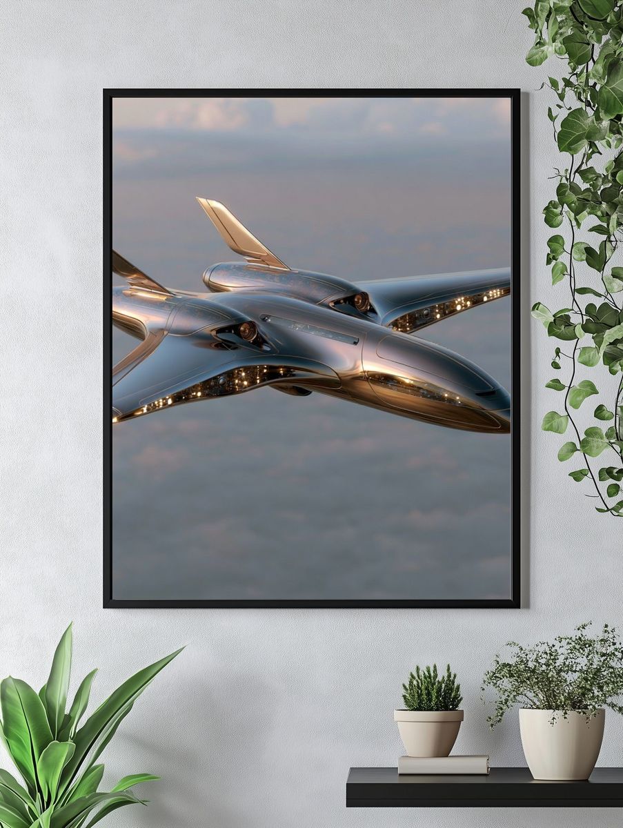 Futuristic Jet Aircraft Poster. — room view 4