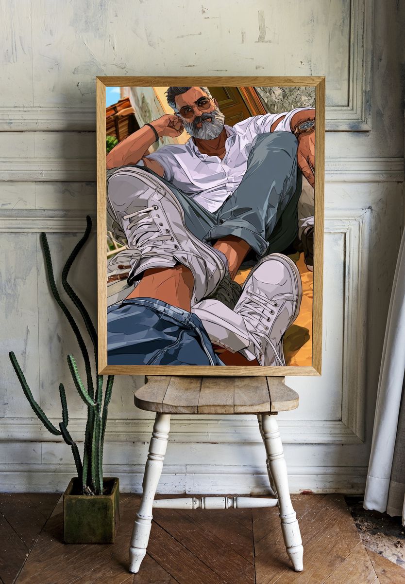 Stylish Man Portrait Illustration Poster. room preview