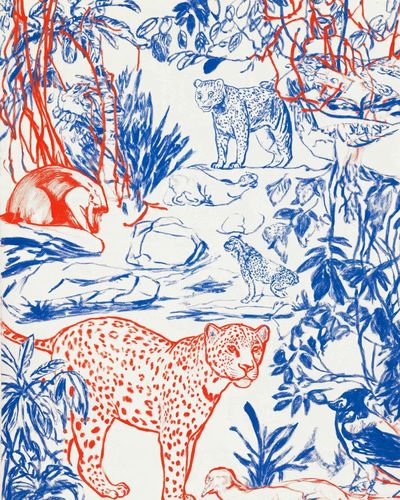 Leopard Jungle Illustration Poster. poster print